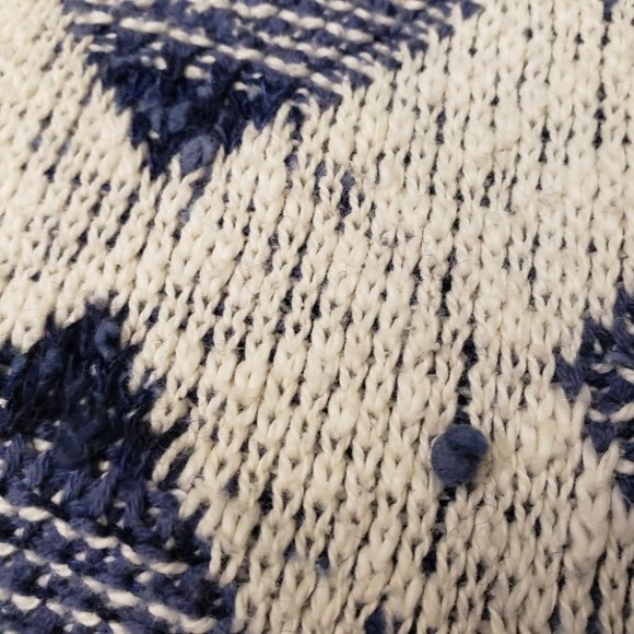 Vintage Blue and White Geometric Sweater - Picture 13 of 16